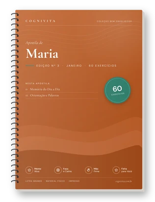 Apostila personalizada impressa com espiral, com o nome Maria na capa