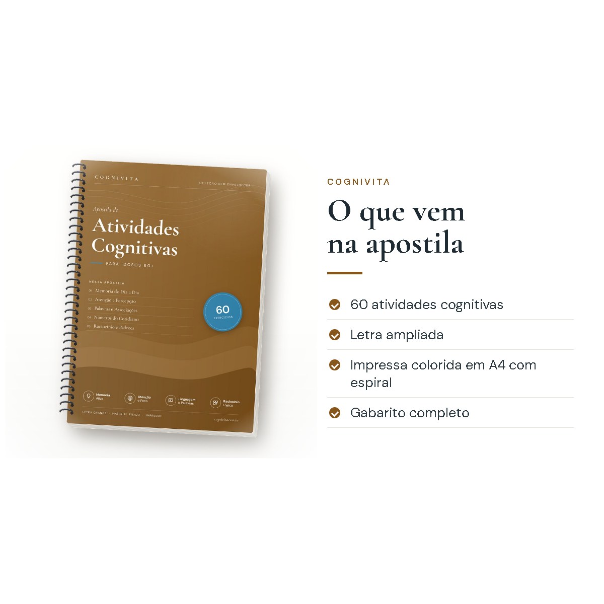 O que vem na apostila: Atividades Cognitivas — Envelhecimento Saudável